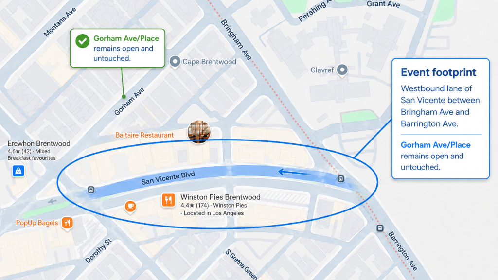 Brentwood Concours Map